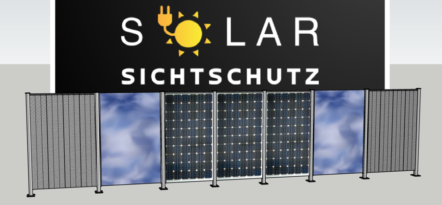 Visualisierung einer Solar-Sichtschutz-Anlage mit mehreren Modulen