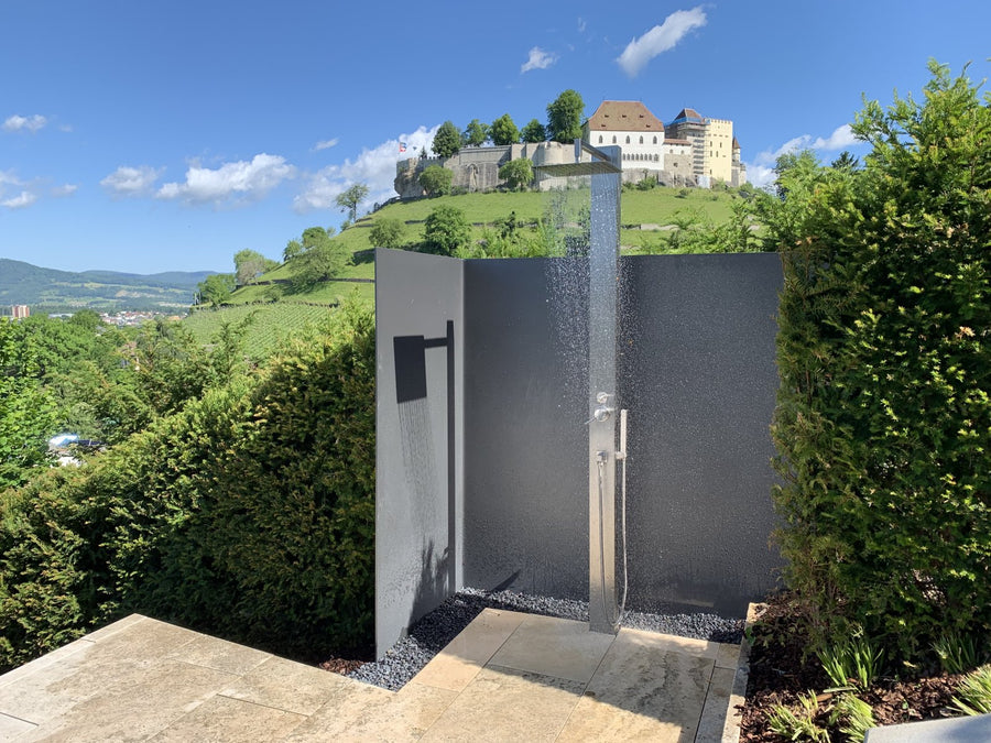 Gartendusche GS01, Warm- & Kaltwasser aus Edelstahl, Ansicht 4