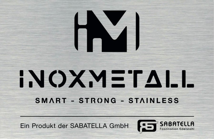 Schild INOXMETALL – Smart, Strong, Stainless – ein Produkt der SABATELLA GmbH